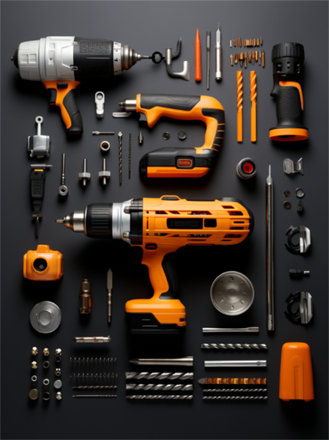 Various types of electric drills